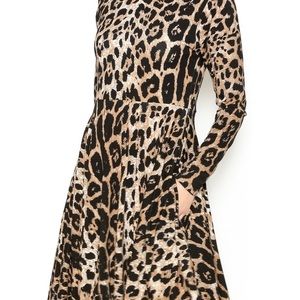 Bel Kazan Leopard Fit n Flare Dress size M